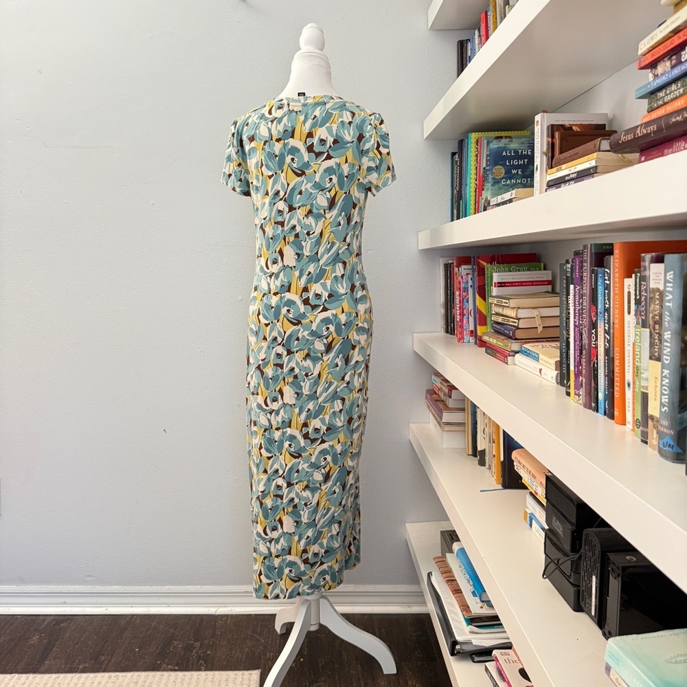 Lauren Ralph Lauren Floral Jersey Twist-Front Midi Dress Size Medium - Picture 10 of 16